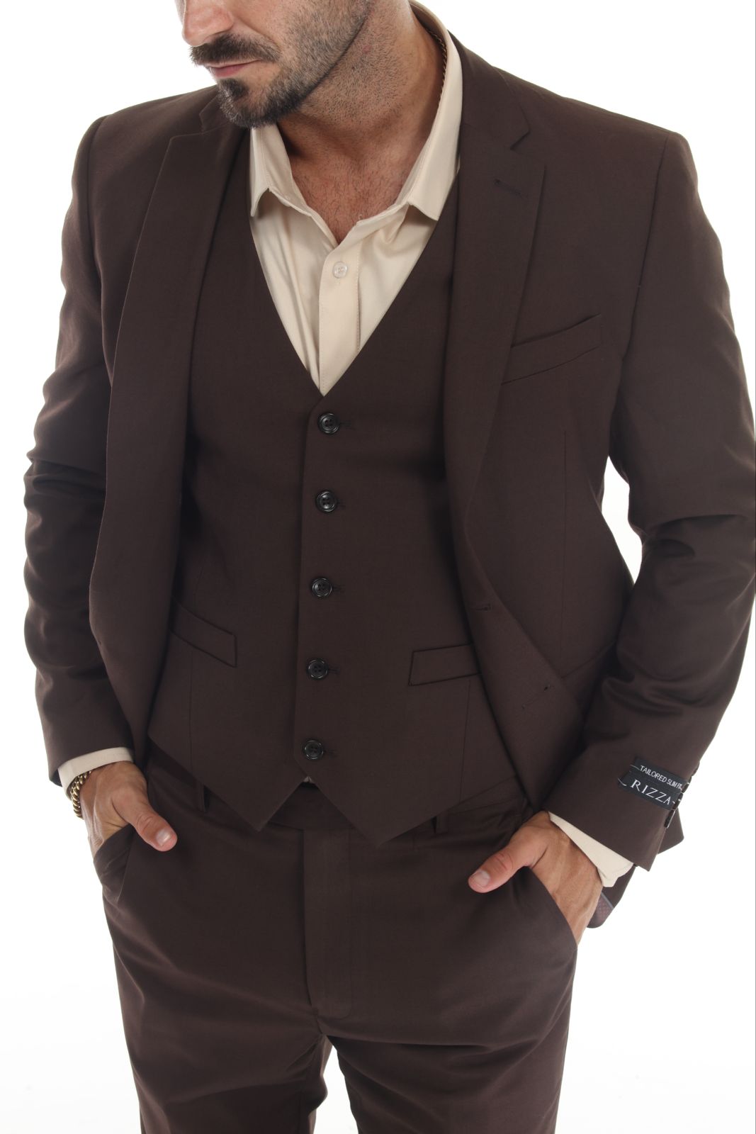Check out new three piece Slim Fit Chocolate Brown Suit all size available 34S-60R