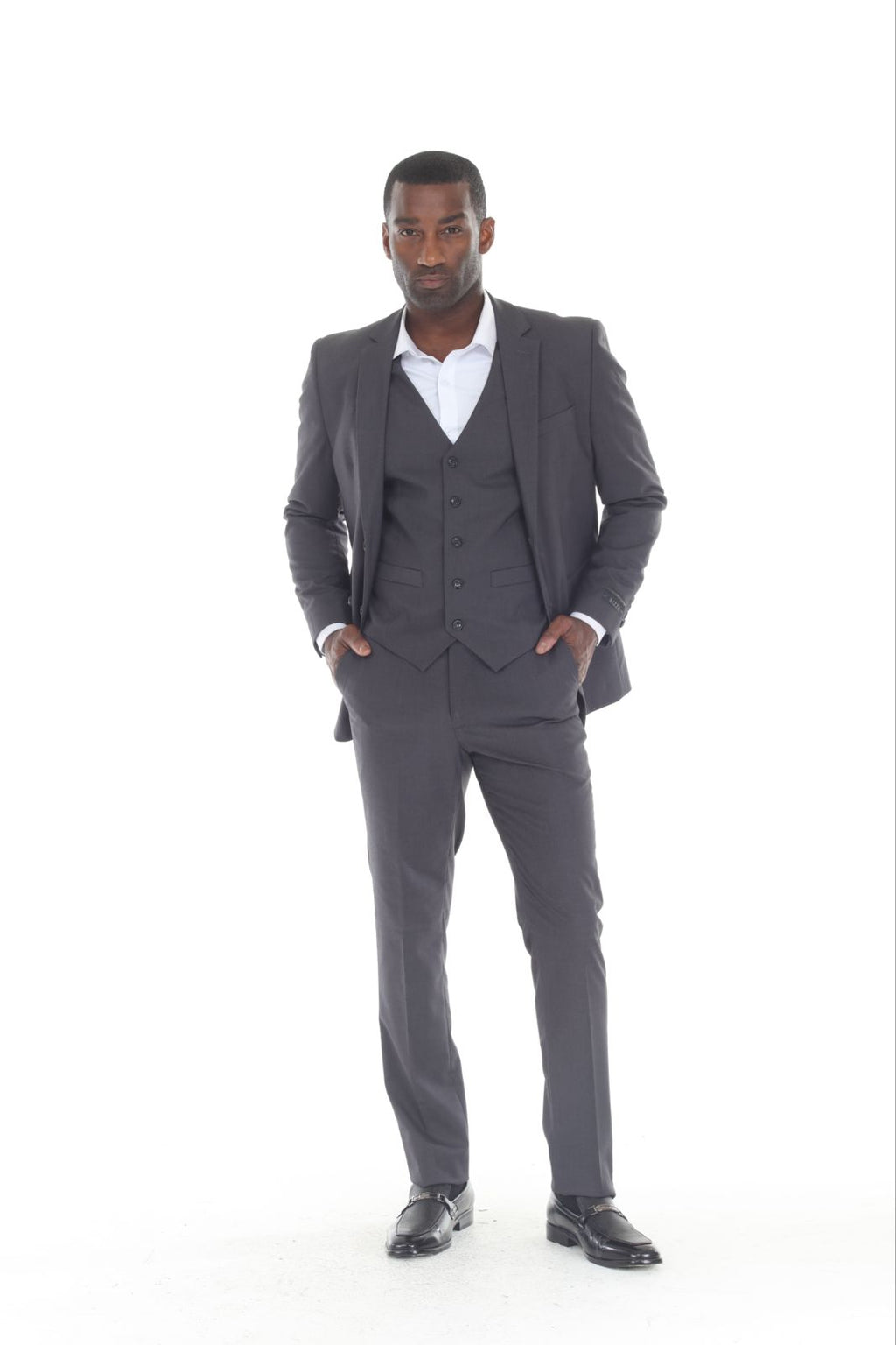 Check out new three piece Slim Fit Charcoal Suit all size available 34S-60R