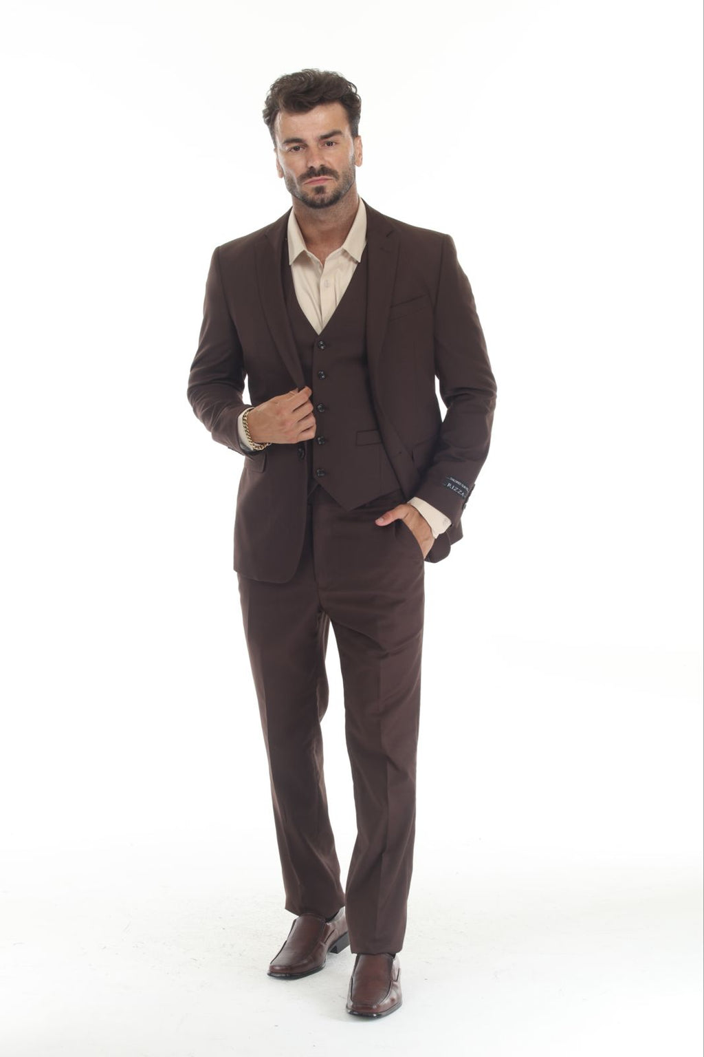 Check out new three piece Slim Fit Chocolate Brown Suit all size available 34S-60R