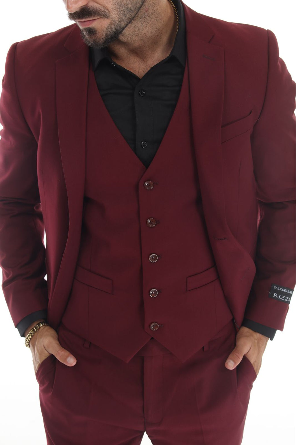 Check out new 3 pieces Slim Fit Burgandy Suit all size available 34S-60R