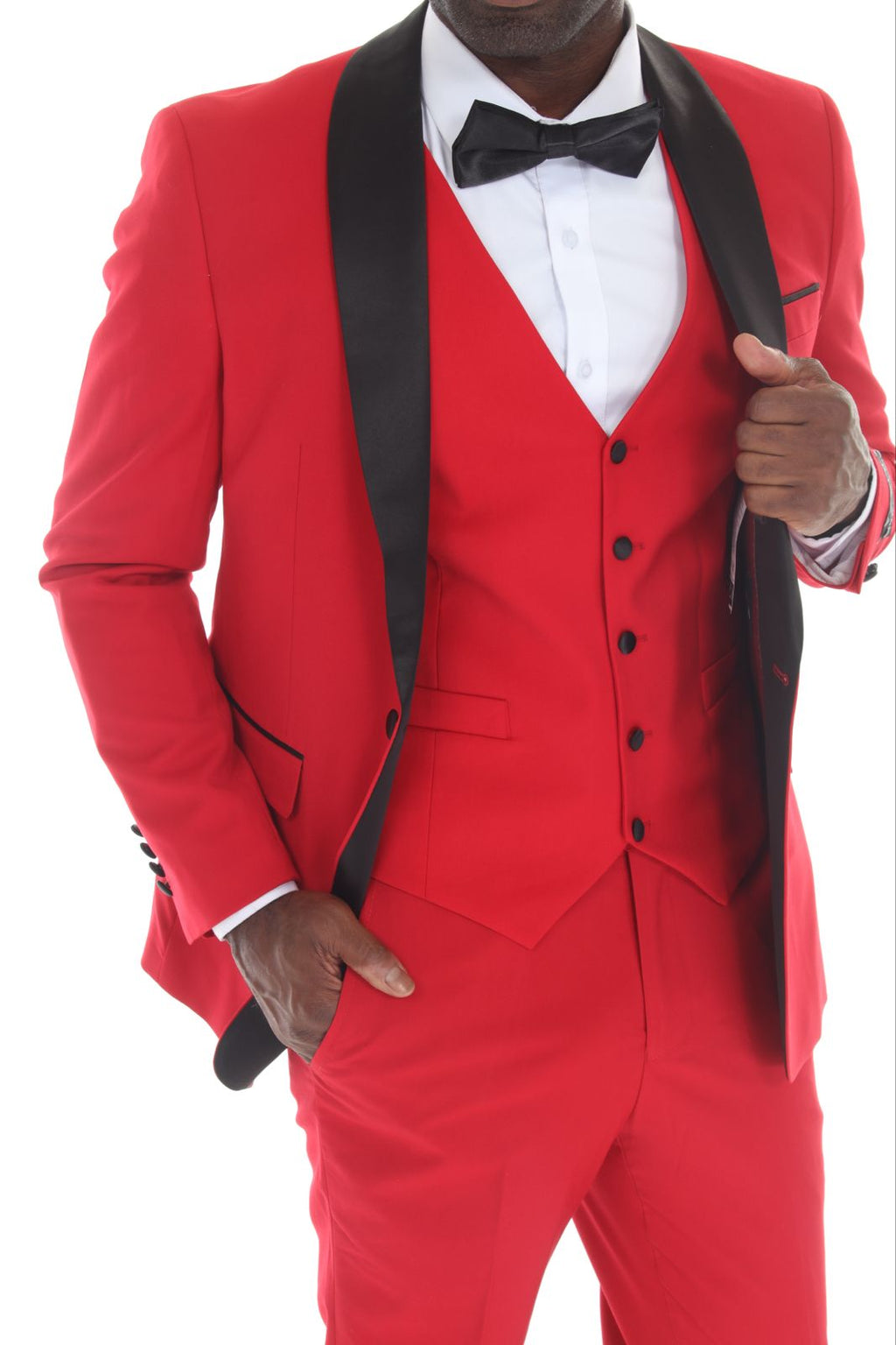 Check out new 3 pieces Slim Fit  Red Shawl lapel Tuxedo